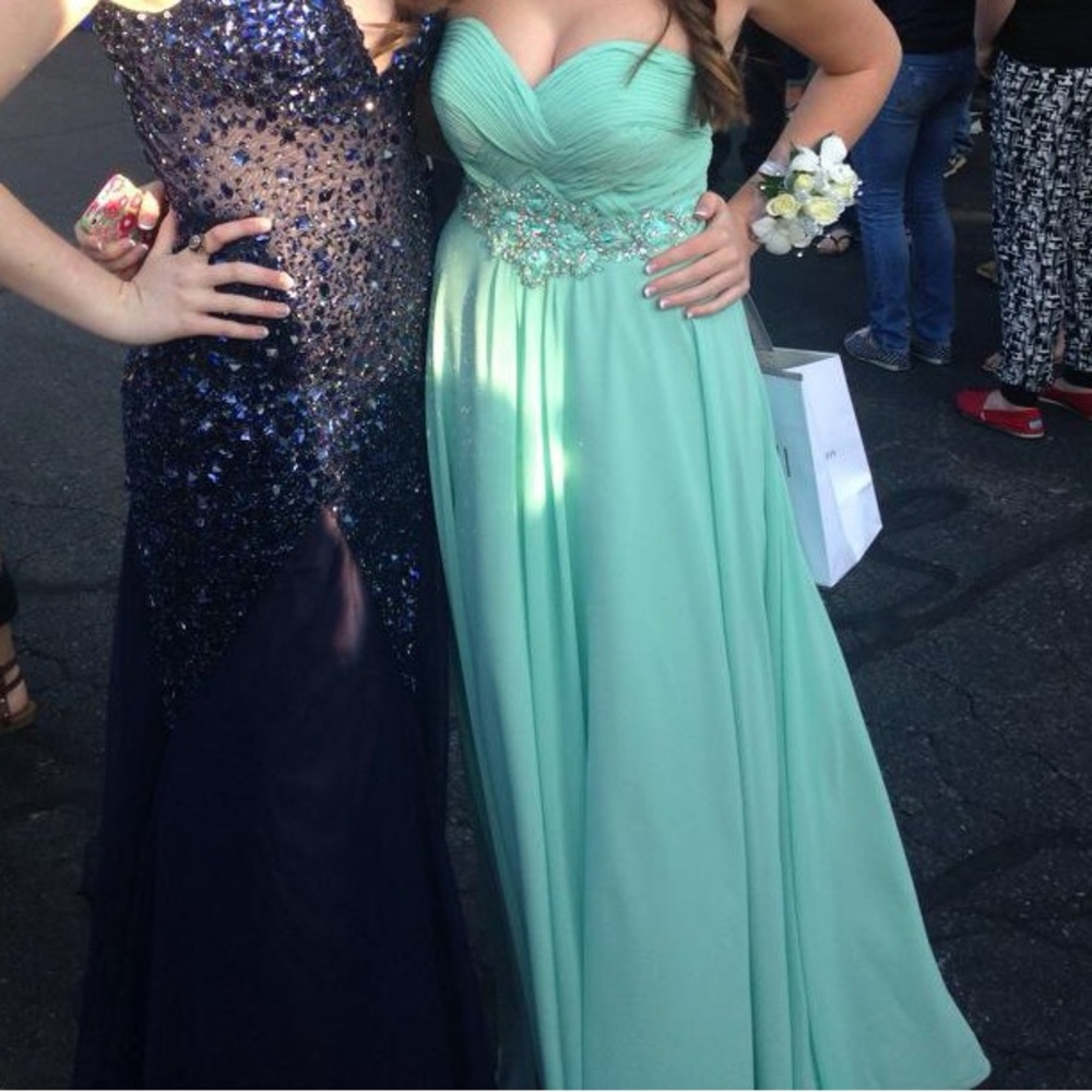 Clarisse Strapless Mint Green Prom Dress